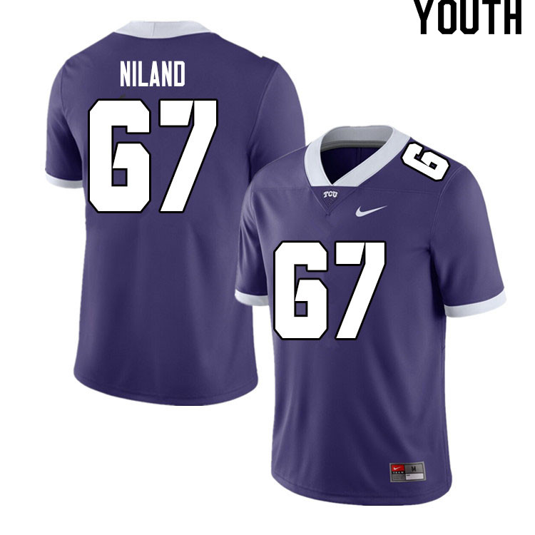 Youth #67 Jack Niland TCU Horned Frogs College Football Jerseys Sale-Purple
